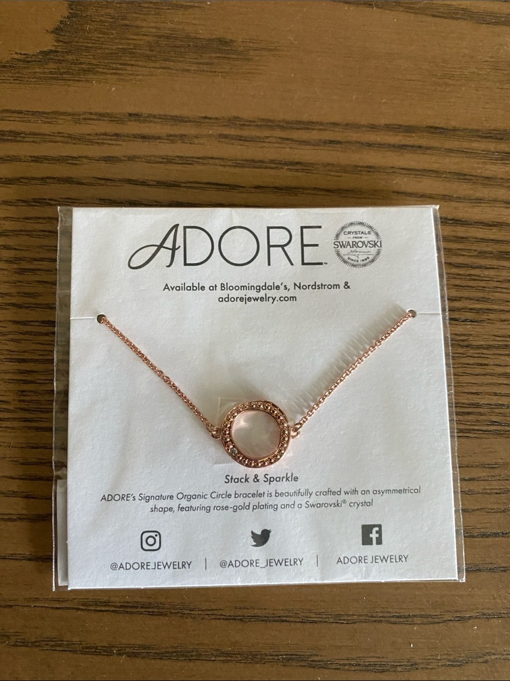 NWT Adore Stock & Sparkle Bracelet with Crystals from Swarovski